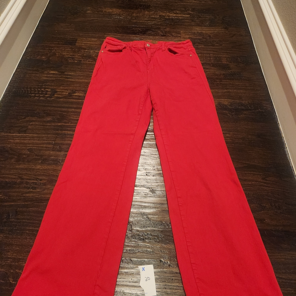 JUDY BLUE Womens Size 15/32 denim dyed Jeans red